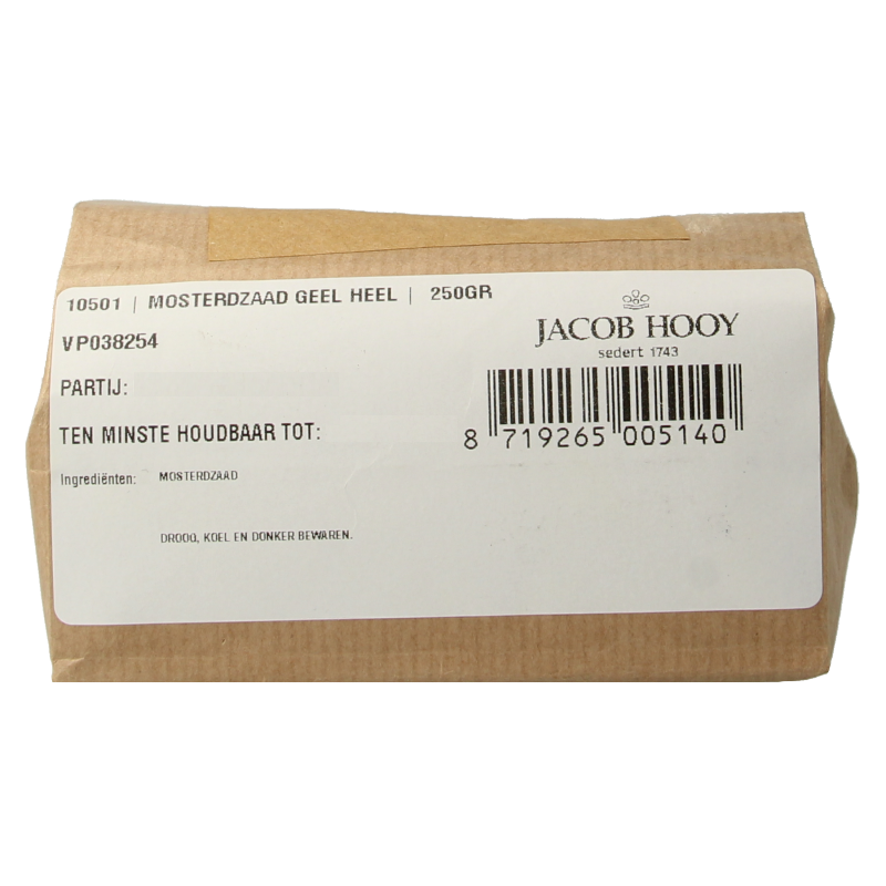 Jacob Hooy Mosterdzaad geel heel 250 Gram