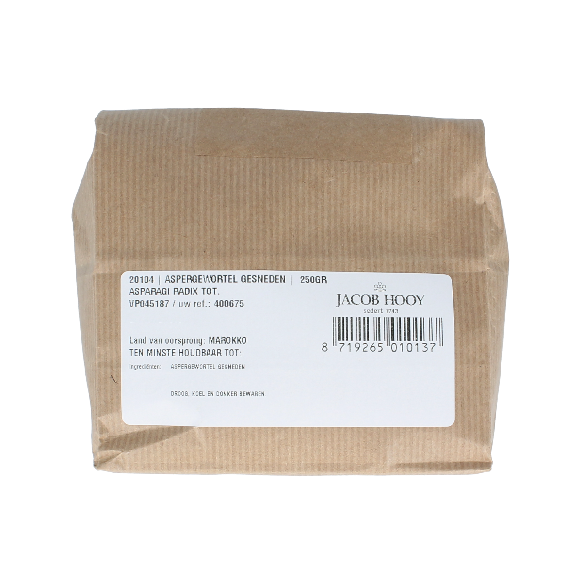 Jacob Hooy Aspergewortel gesneden 250.00 Gram