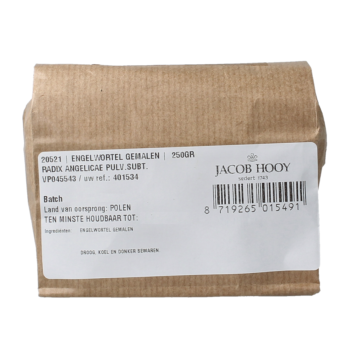 Jacob Hooy Engelwortel gemalen 250.00 Gram