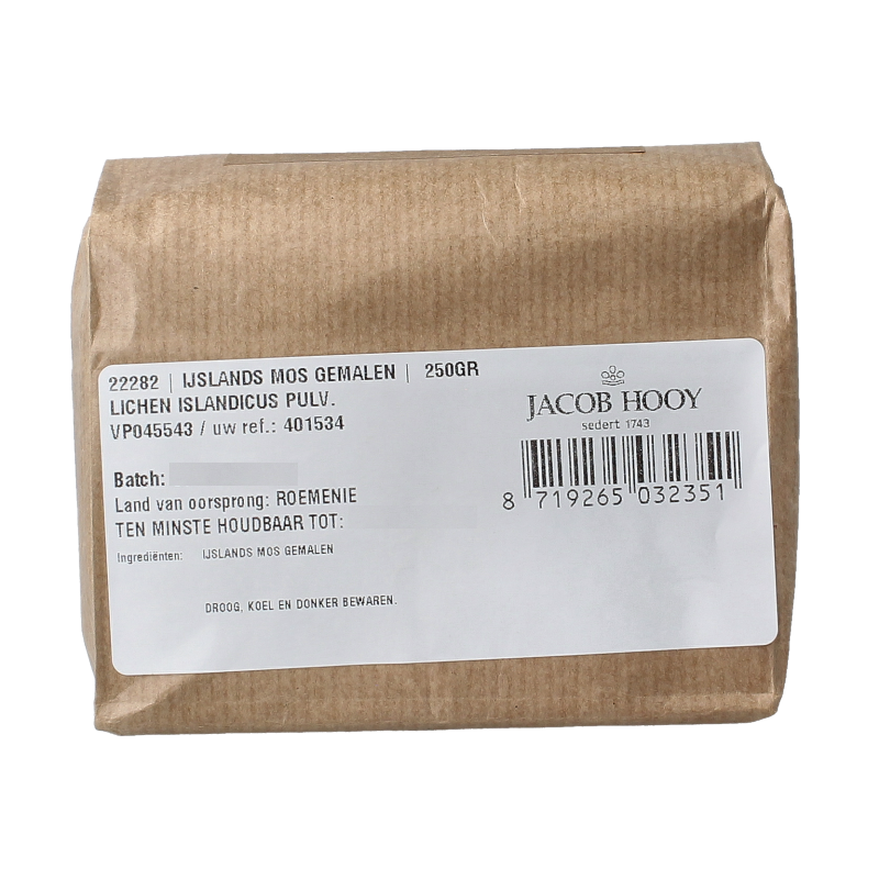 Jacob Hooy IJslands mos gemalen 250 Gram