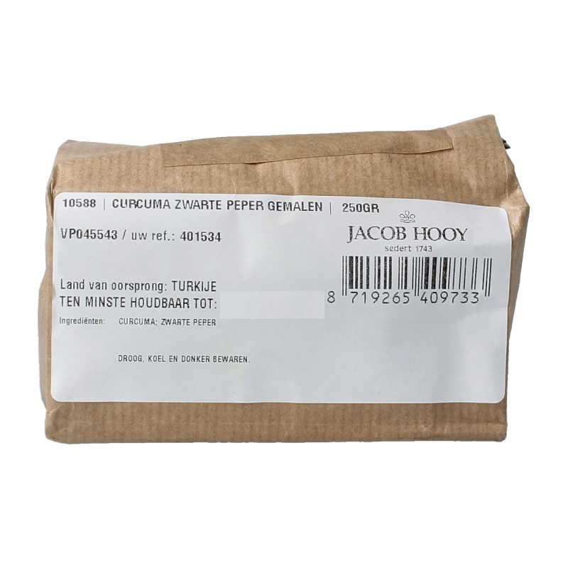 Jacob Hooy Curcuma zwarte peper gemalen 250 Gram