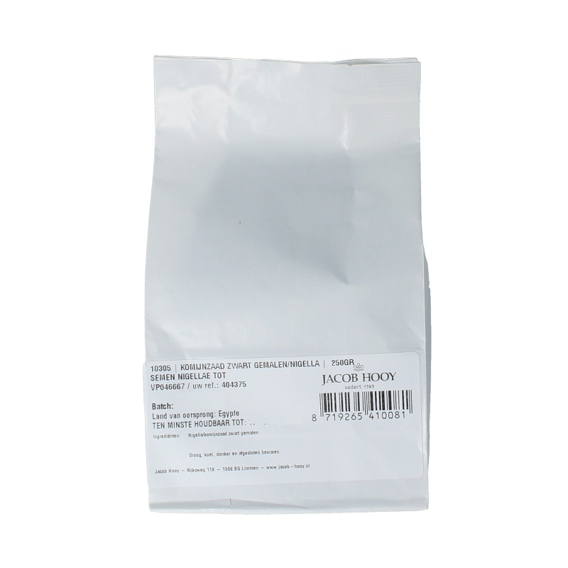 Jacob Hooy Komijnzaad zwart gemalen 250 Gram