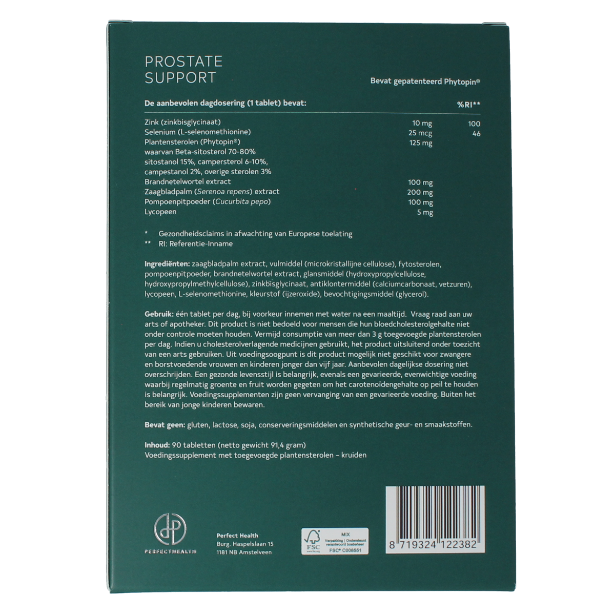 Perfect Health Prostate support 90.00 Tabletten
