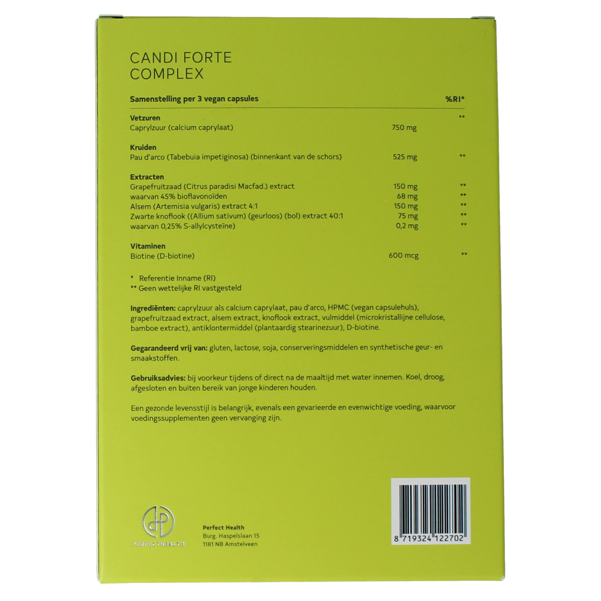 Perfect Health Candi forte complex 90.00 Capsules
