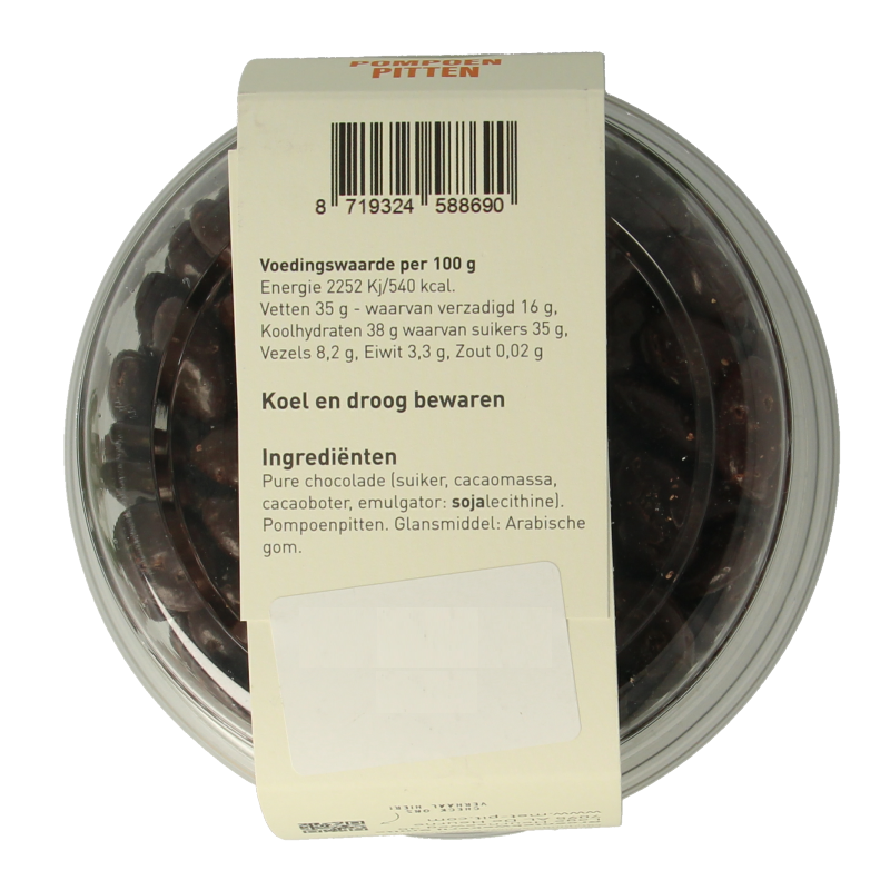 Met PIT Pompoenpitten pure chocolade 150 Gram