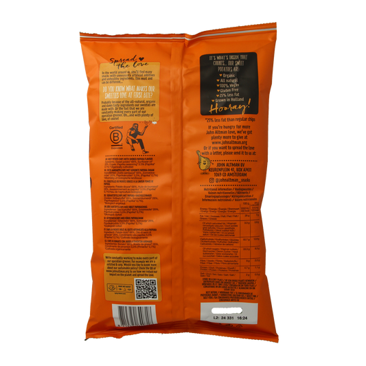 John Altman Zoete aardappel chips paprika bio 90.00 Gram