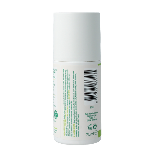 Happy Earth Pure deodorant roll-on unscented 75 Milliliter
