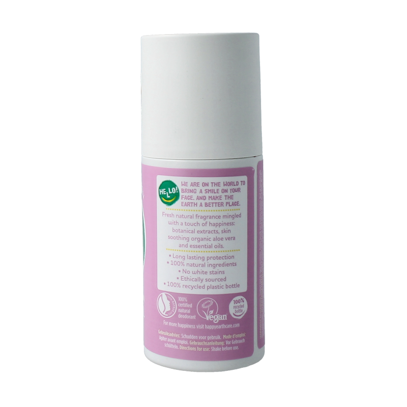 Happy Earth Pure deodorant roll-on lavender ylang 75 Milliliter