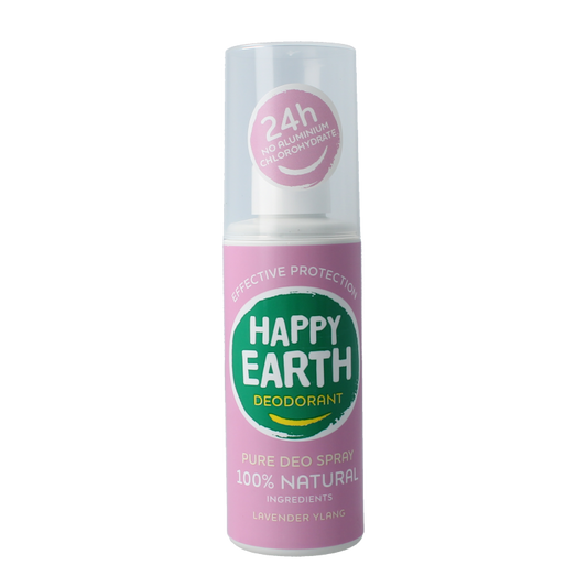 Happy Earth Pure deodorant spray lavender ylang 100 Milliliter