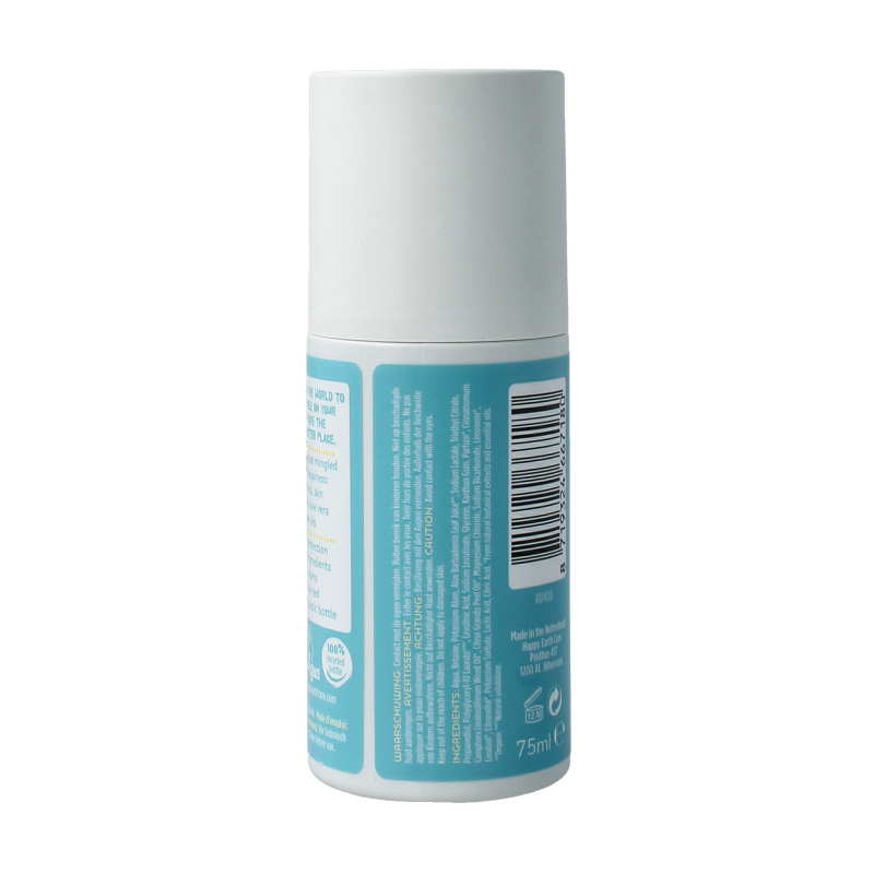 Happy Earth Pure deodorant roll-on cedar lime 75 Milliliter
