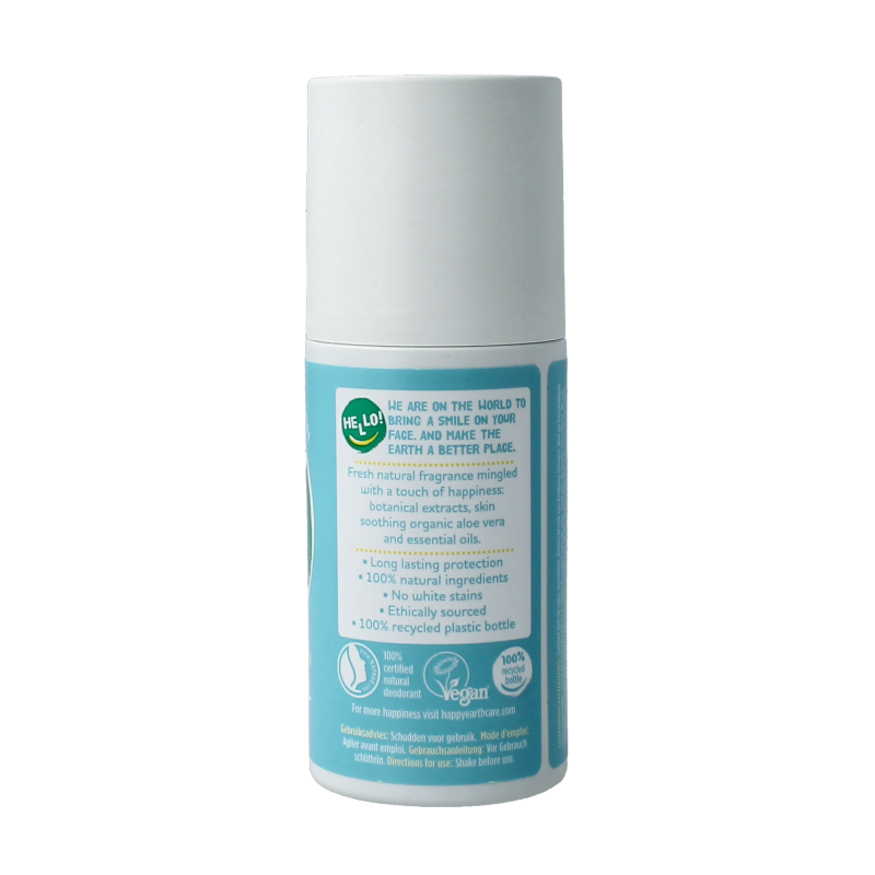 Happy Earth Pure deodorant roll-on cedar lime 75 Milliliter