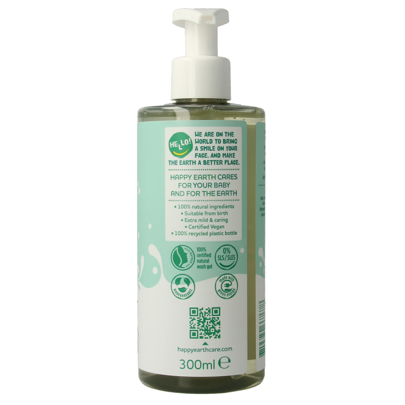 Happy Earth Was & badgel zeepvrij baby & kids 300 Milliliter