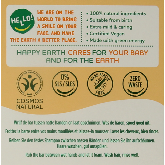 Happy Earth Shampoobar voor baby & kids 50.00 Gram