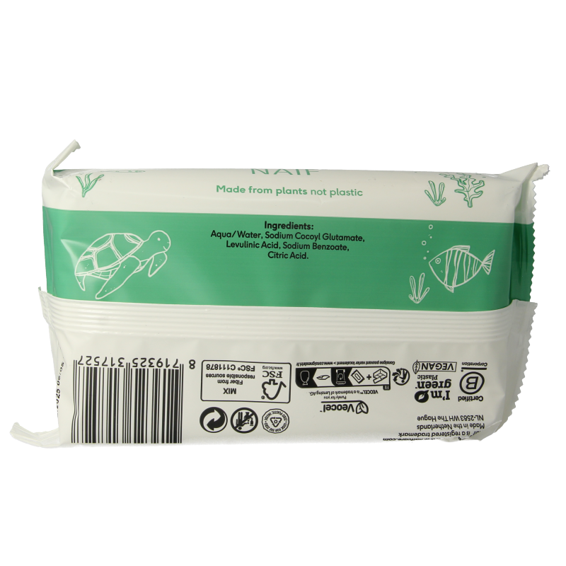 Naif Baby & kids plastic-free wipes 54 Stuks