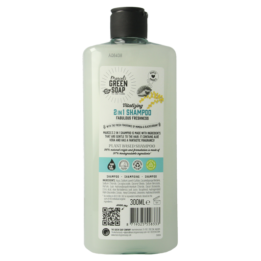 Marcel's Green Soap Shampoo & conditioner 2in1 mimosa zwarte bes 300 Milliliter