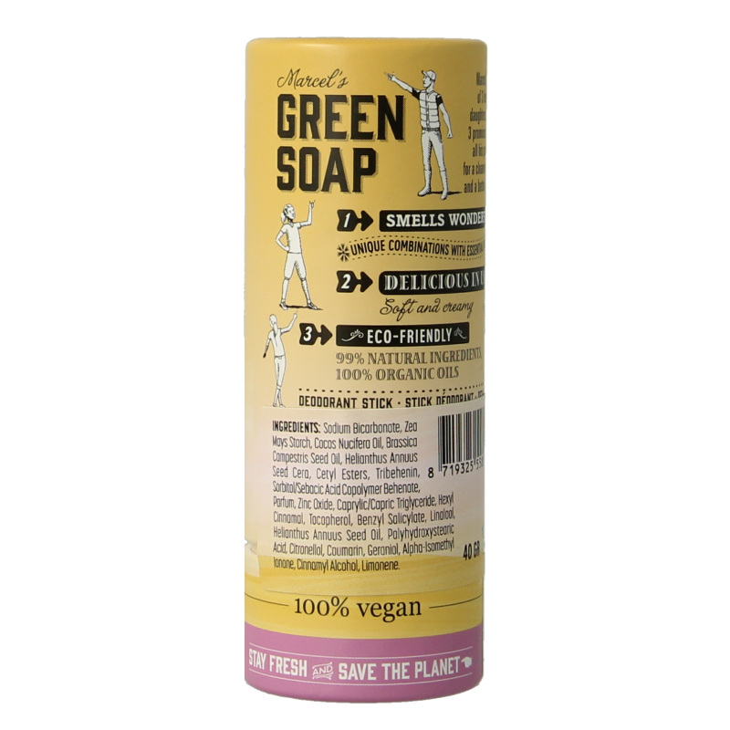 Marcel's Green Soap Deodorant stick vanilla & cherry blossom 40 Gram