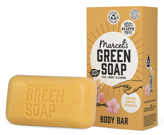 Marcel's Green Soap Shower bar vanilla & cherry 150 Gram