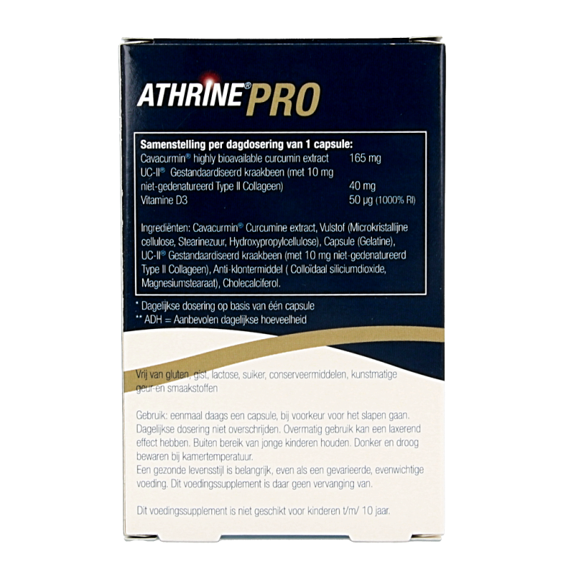 Athrine PRO - UC-II Cavacurmin en Vitamine D3  30 Capsules
