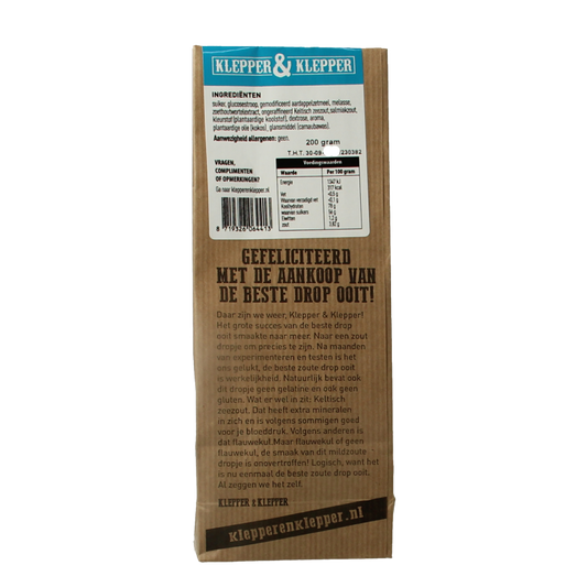 Klepper&Klepper De beste drop ooit mildzout 200 Gram