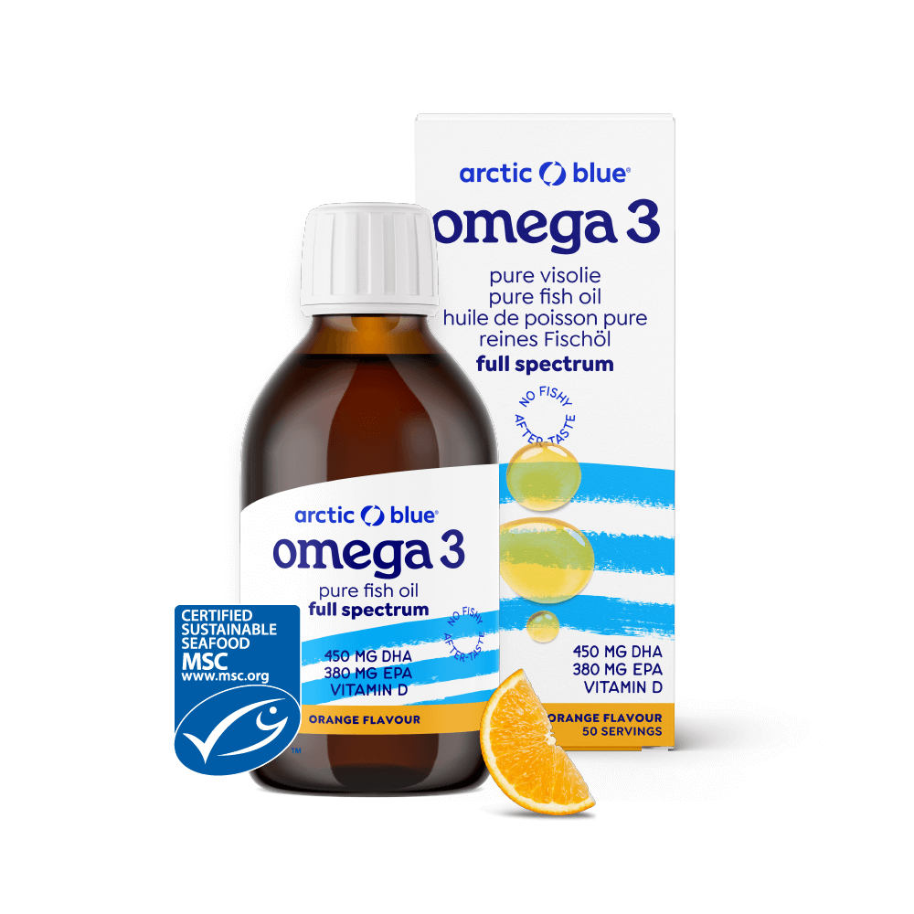 Arctic Blue Omega 3 pure visolie met vitamine D 250 Milliliter
