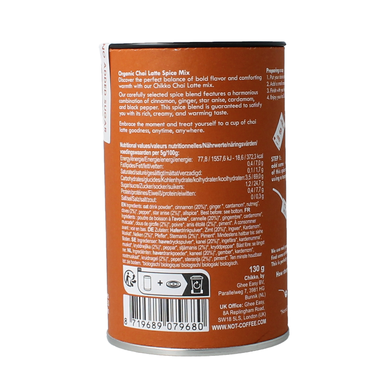 Chikko Not coffee chai latte bio 130 Gram