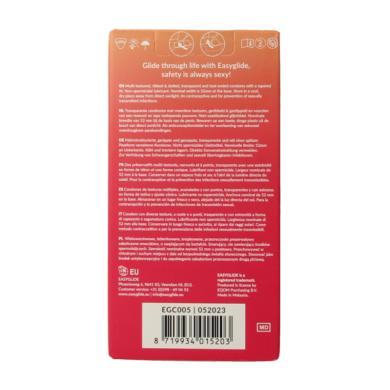 Easyglide Condooms ribs en dots 10 Stuks