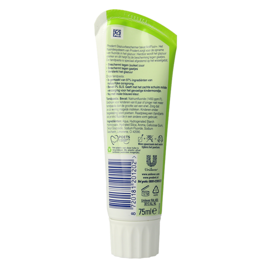 Prodent Tandpasta glazuur bescherming 5-12 jaar 75 Milliliter