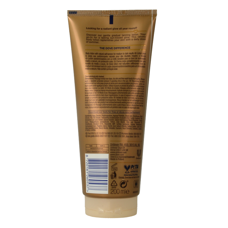 Dove Bodylotion summer dark 200 Milliliter