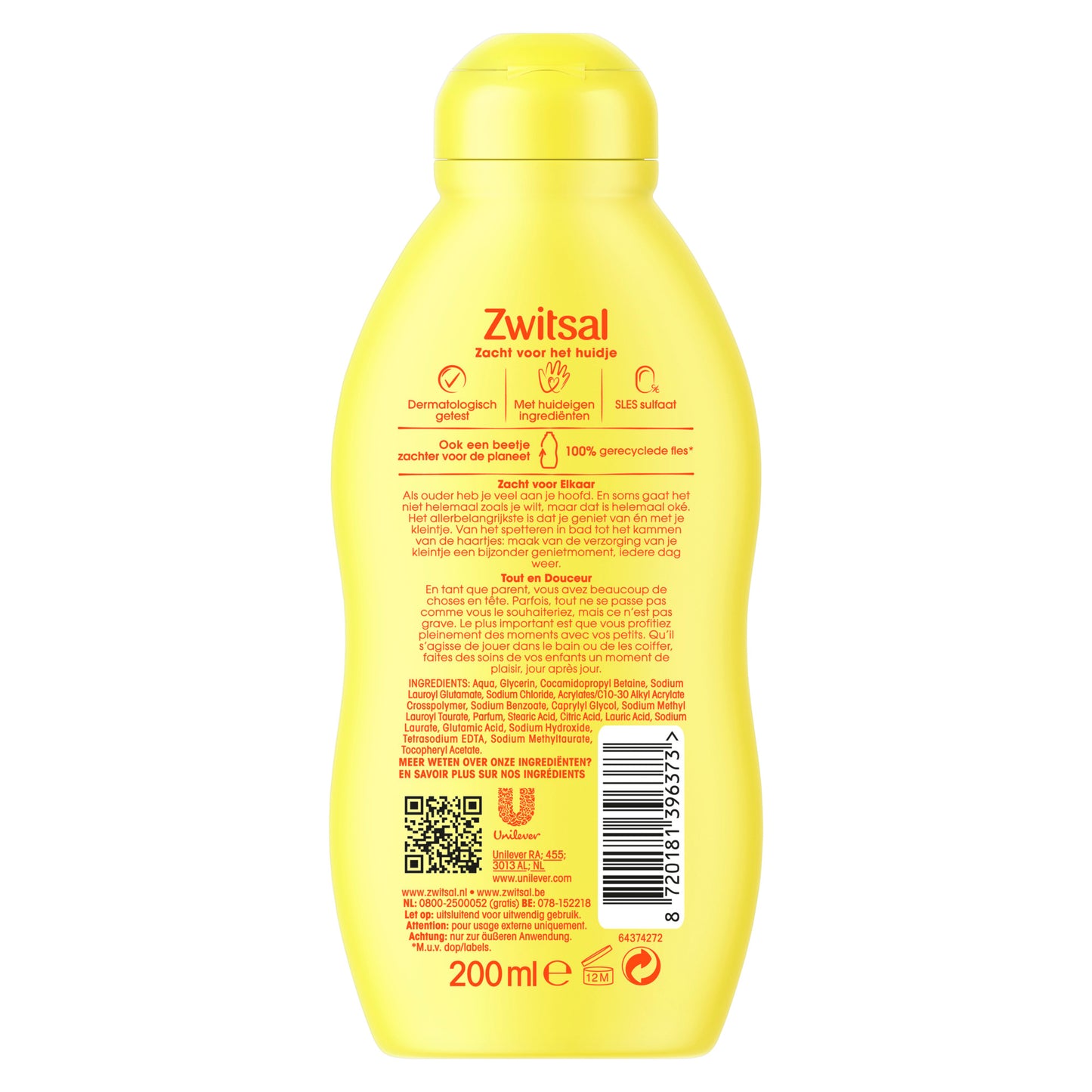 Zwitsal Wasgel zeepvrij 200 Milliliter