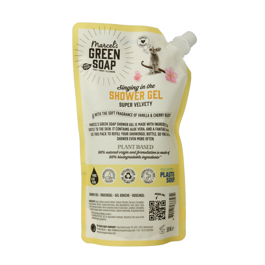Marcel's Green Soap Showergel vanille & kersenbloesem navulling 500.00 Milliliter