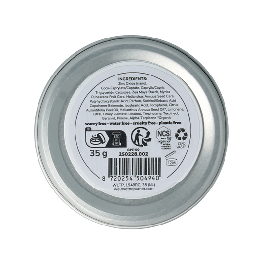 We Love The Planet Sunscreen balm vegan SPF50 35.00 Gram