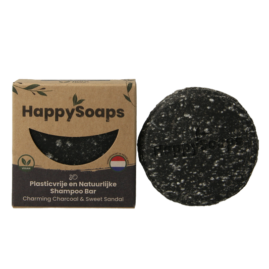 Happysoaps Shampoo bar charming charcoal & sweet sandal 70 Gram