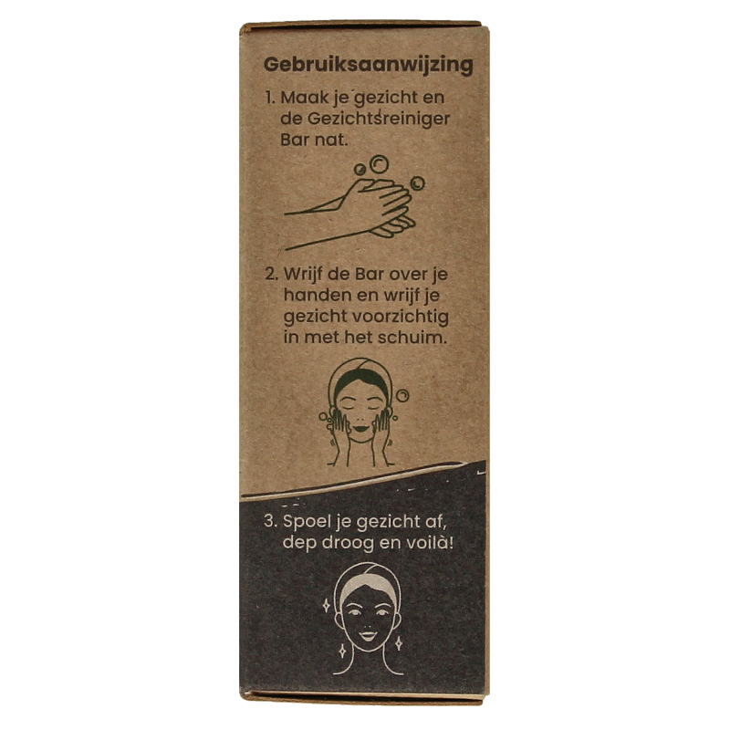 Happysoaps Gezichtsreiniger bar houtskool en sandelwood 70 Gram