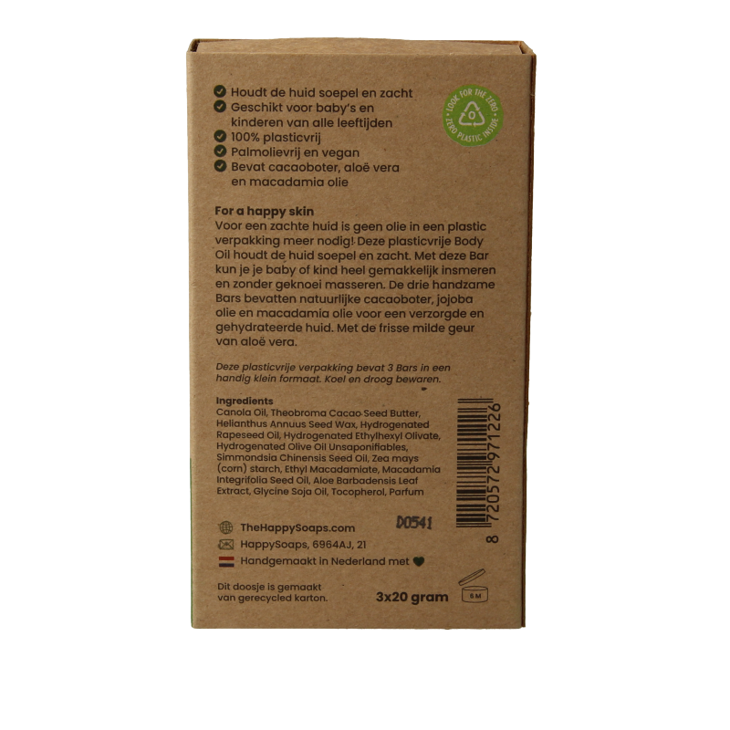 Happysoaps Baby & kids body oil bar aloe you very much 60 Gram