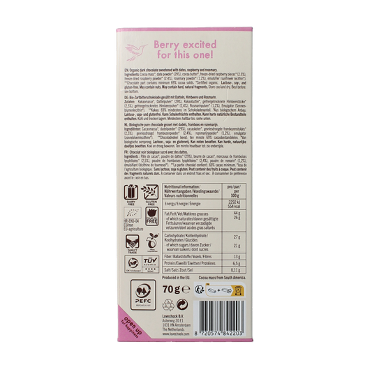 Lovechock Raspberry rosemary bio 70 Gram