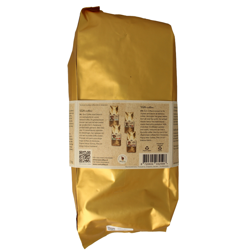 SUN Coffee Gezeilde koffiebonen dark roast bio 1 Kilogram