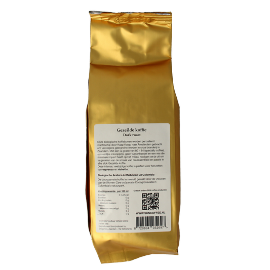 SUN Coffee Gezeilde koffiebonen dark roast bio 250 Gram