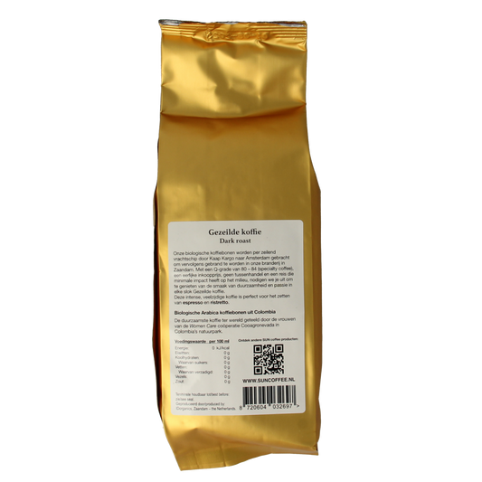 SUN Coffee Gezeilde koffiebonen dark roast bio 250.00 Gram