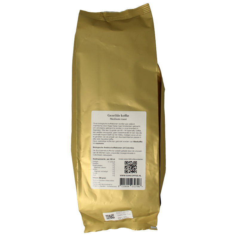 SUN Coffee Gezeilde koffiebonen medium roast bio 500 Gram