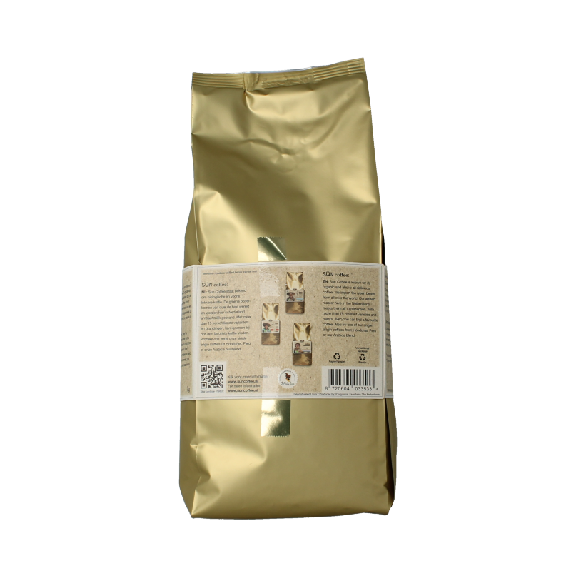 SUN Coffee Gezeilde koffiebonen gold roast bio 1 Kilogram