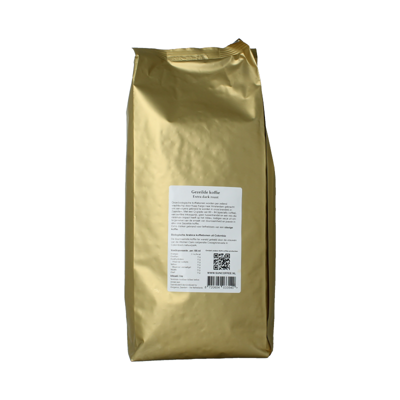 SUN Coffee Gezeilde koffiebonen extra dark roast bio 1 Kilogram