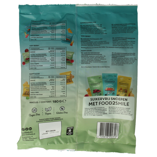 Food2Smile Party mix uitdeelzak 9 zakjes 180 Gram