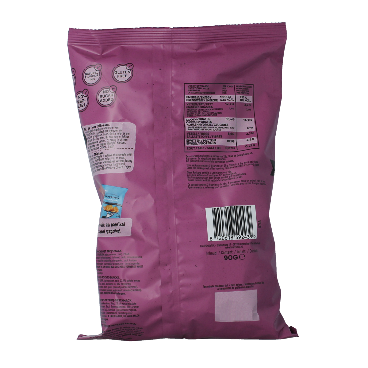 Food2Smile Popped chips barbecue 90.00 Gram