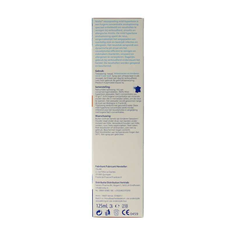 Nisita Neusspoeling mild hypertoon jet spray 125 Milliliter