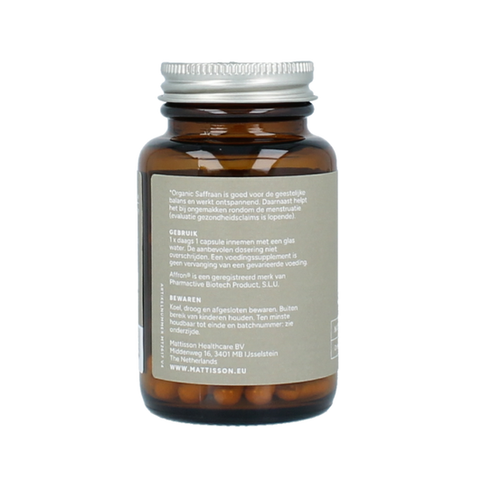 Mattisson Organic saffraan 30mg bio 60 Vegetarische capsules