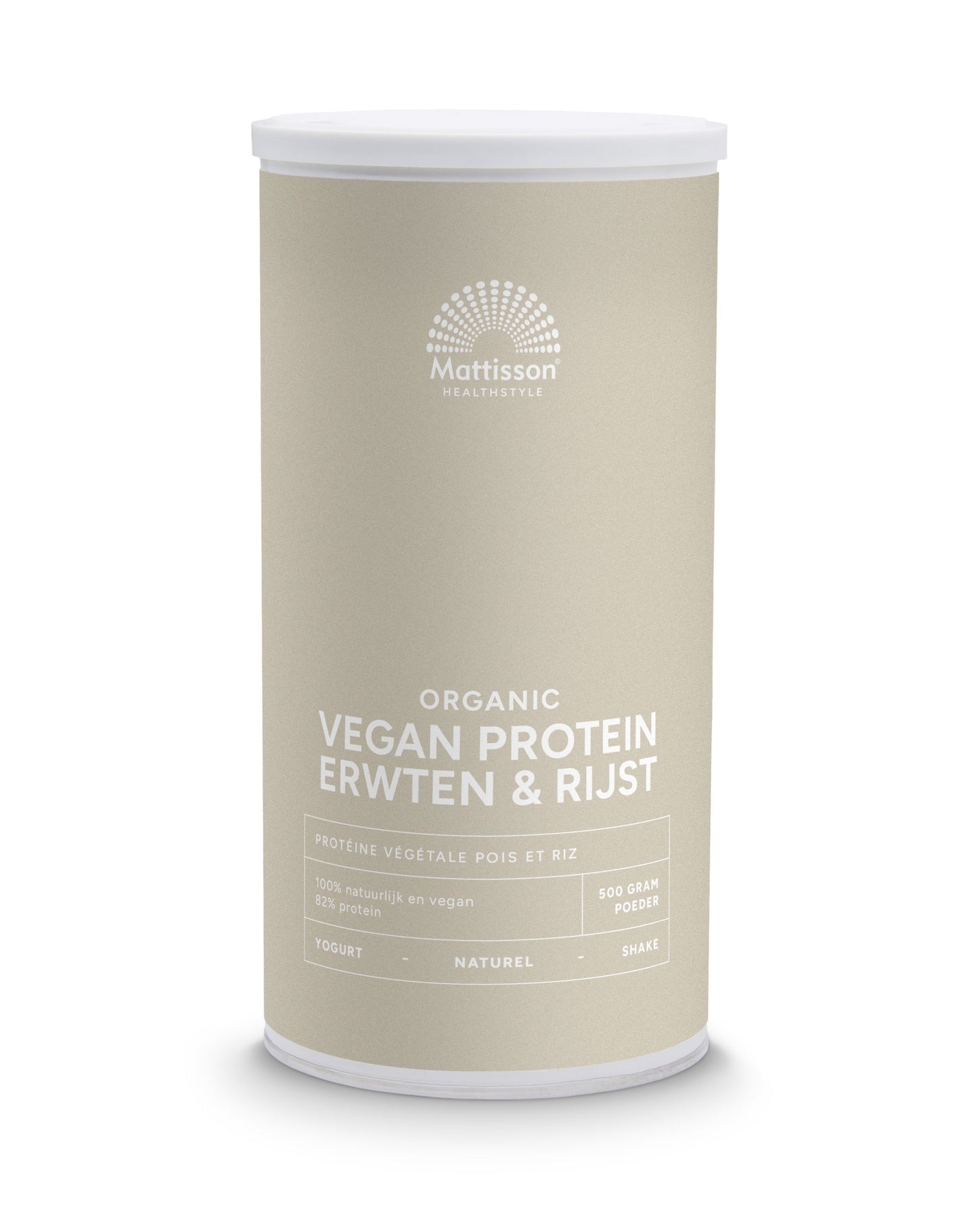 Mattisson Vegan protein erwten & rijst naturel bio 500 Gram