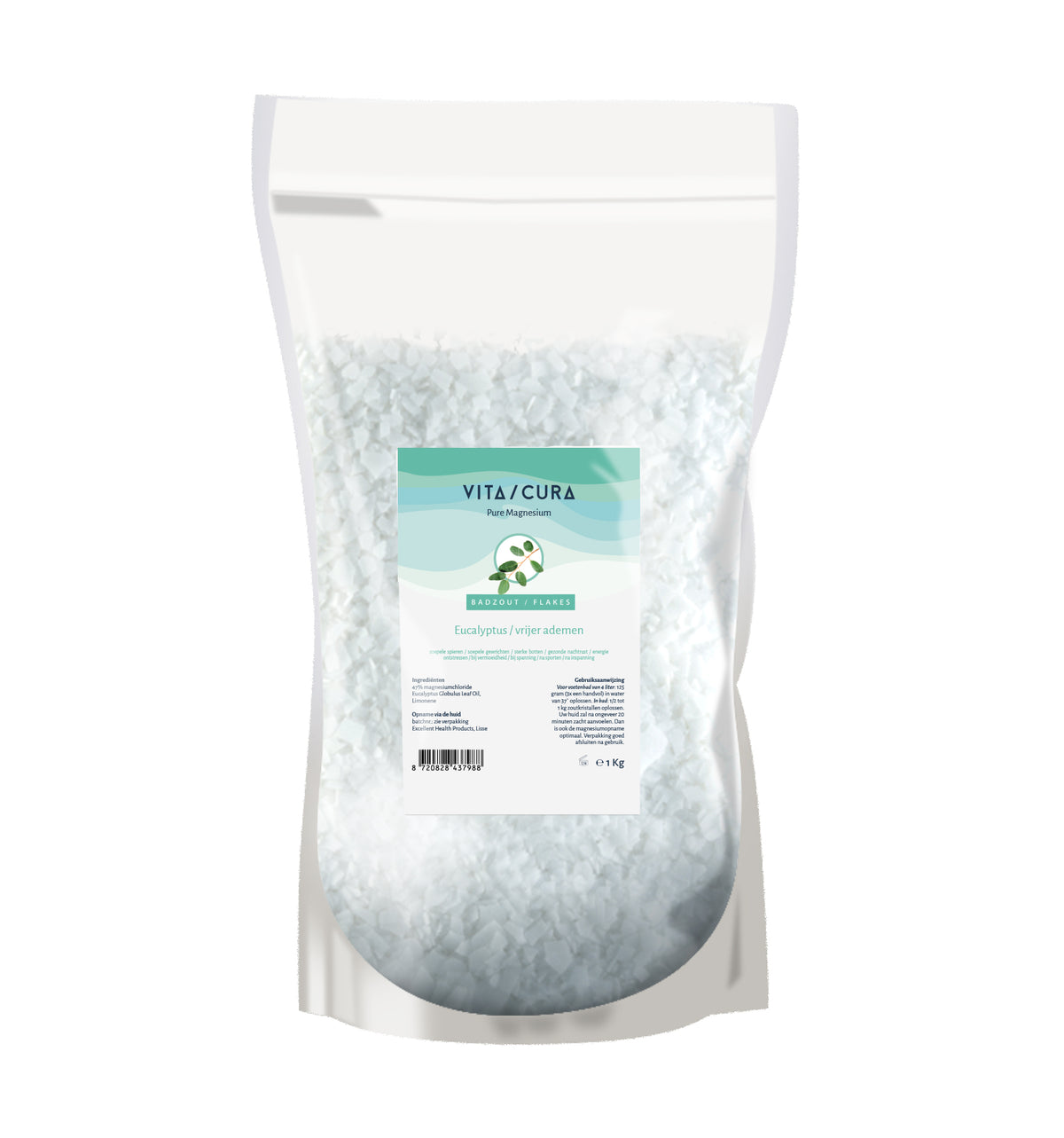 Vitacura Magnesium zout flakes eucalyptus 1.00 Kilogram