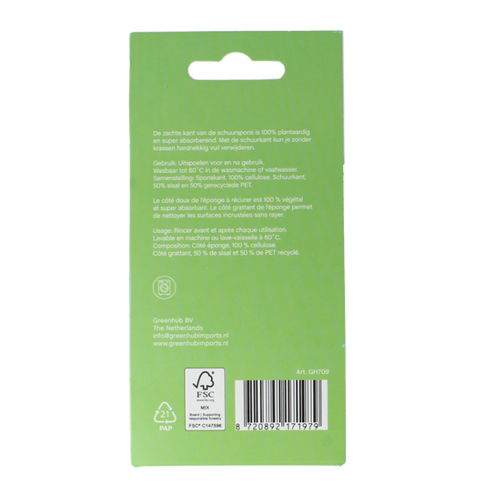 Greenhub Schuursponsjes eco krasvrij 2 Stuks
