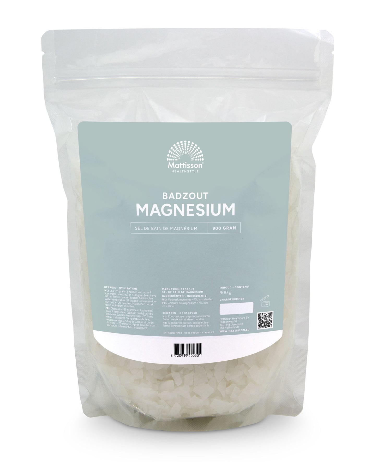 Mattisson Magnesium badzout 900 Gram