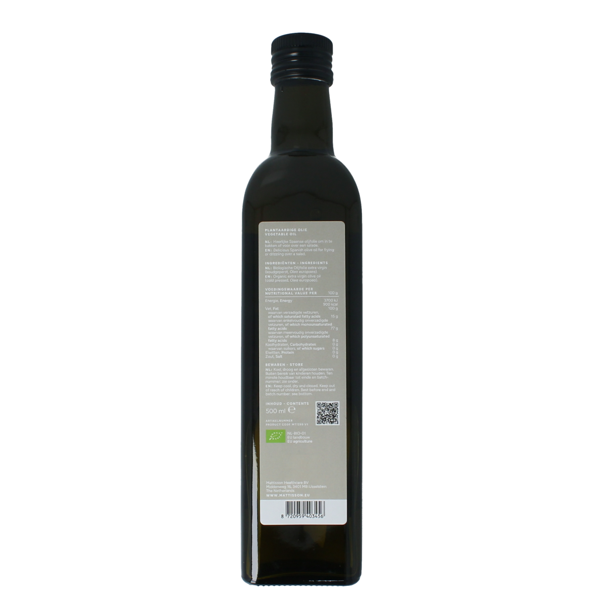 Mattisson Organic olijfolie extra virgin bio 500.00 Milliliter
